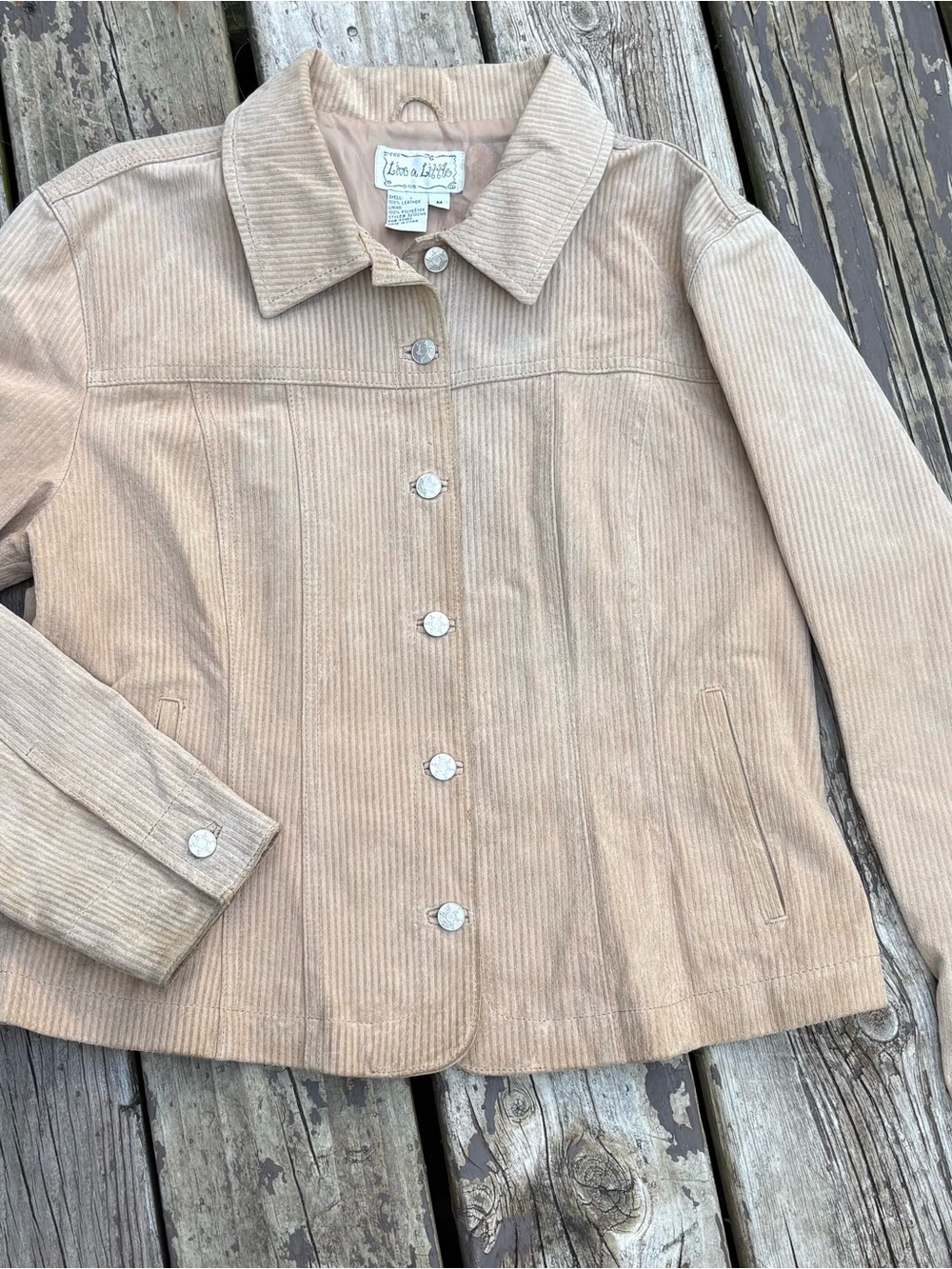 Live a Little Women's Beige Leather Jacket size M
